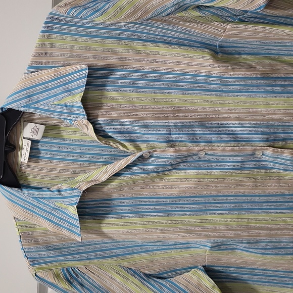 KIM ROGERS WOMAN BUTTON UP MULTI COLOR PIN STRIP 3/4 LENGTH SLEEVES SIZE 20W - Picture 2 of 5